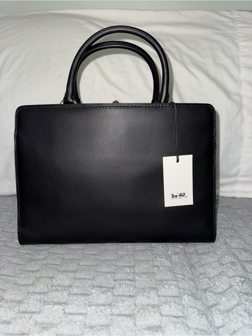 Coach Women's Serra Colorblock Satchel with Gold Hardware - Picture 6 of 13